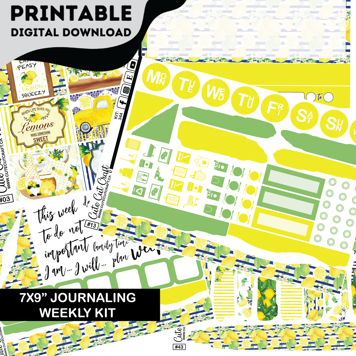 Lemon Drop #344 || Journaling Kit [PRINTABLE]