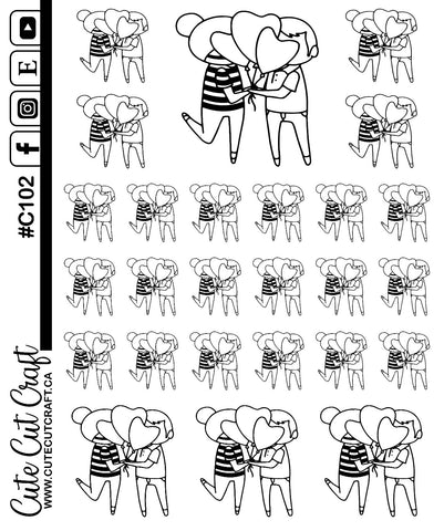 Valentine Kisses || Planner Paige