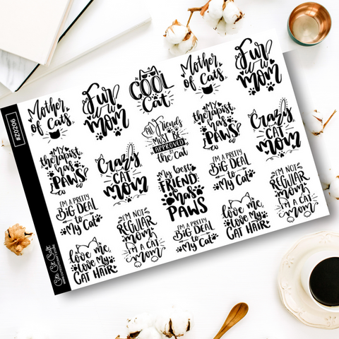 Cat Mom Quotes || Deco Sheet