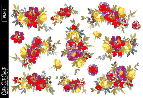 Bright Spring Florals || Decorative Foiled Sheet