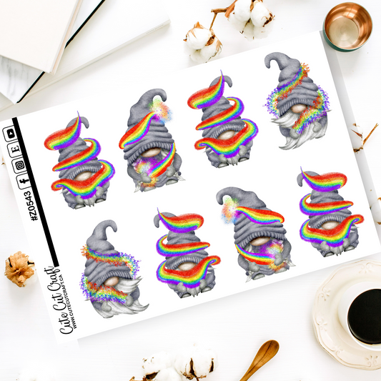 XL Grey Rainbow Gnomes 2000