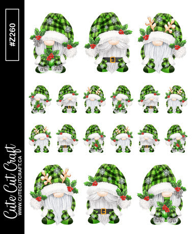 Green Plaid Gnomes