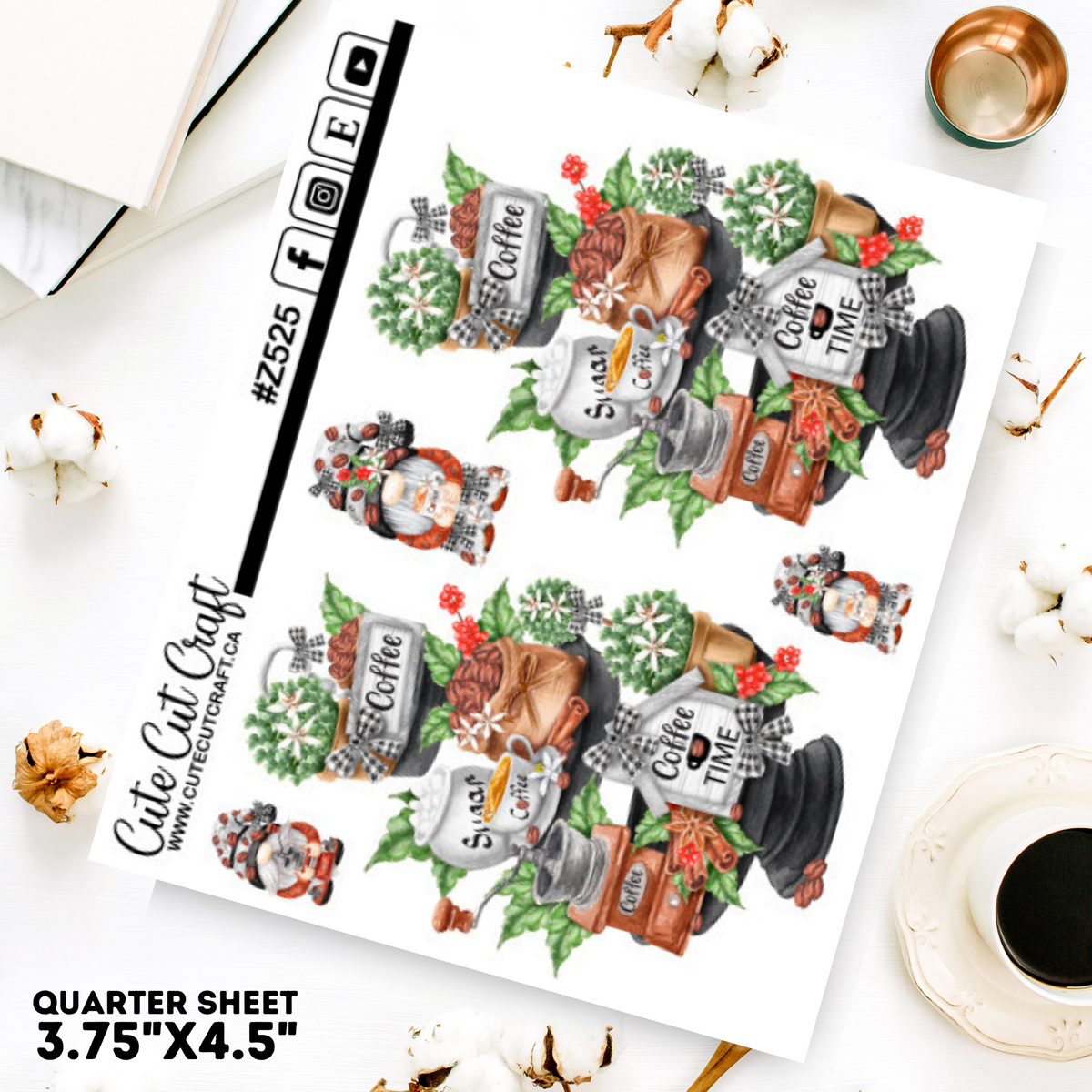 Coffee Tiered Tray Gnomes