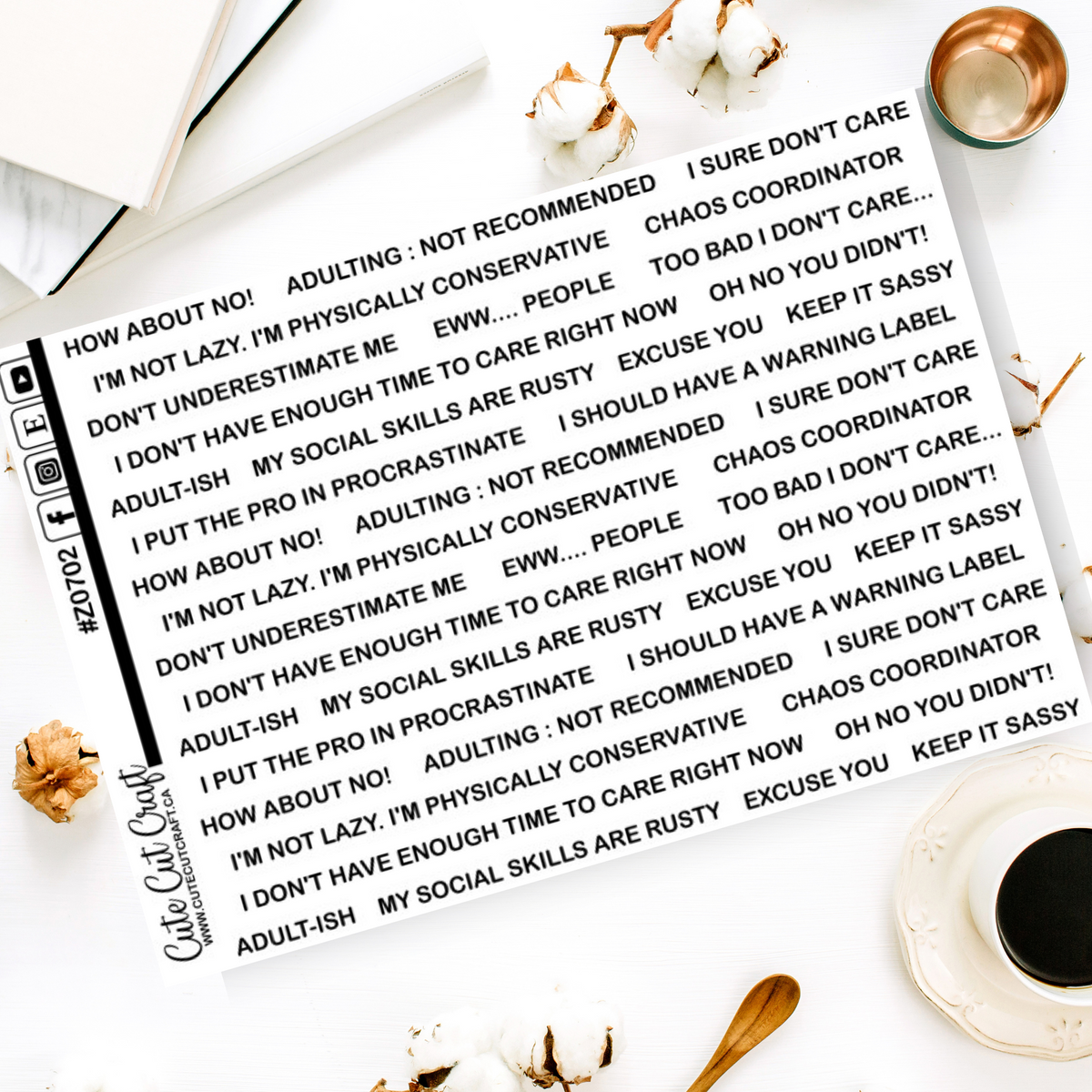 Sassy Line Quotes || Deco Sheet