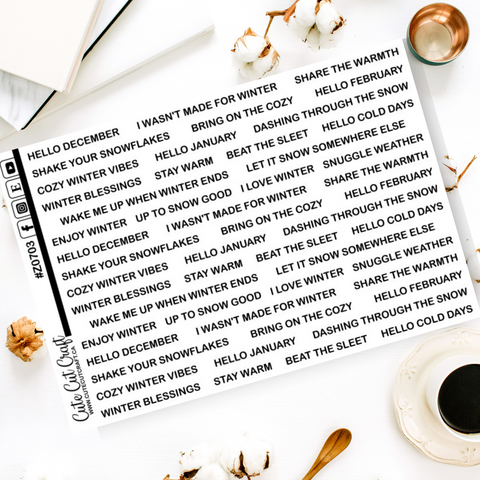 Winter Line Quotes || Deco Sheet