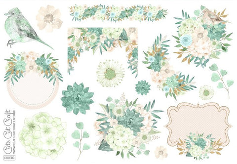 Green Bird || Decorative Floral Sheet
