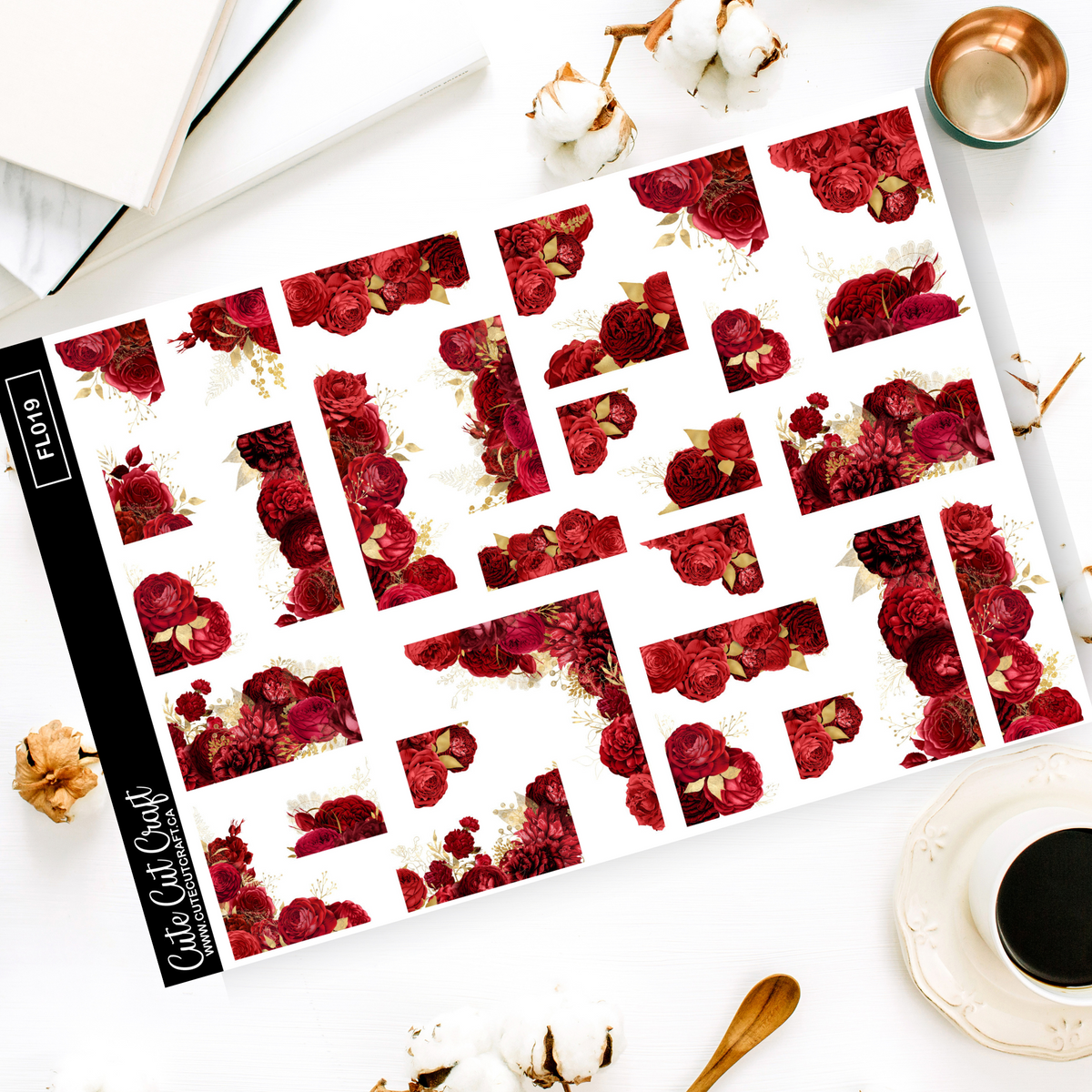 Red Corner Florals || Decorative Sheet