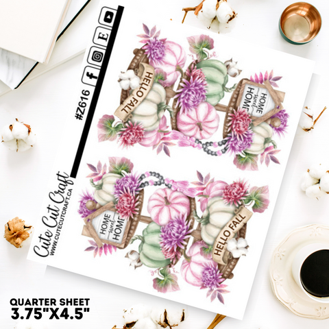 Pink Pumpkin Tiered Tray Gnomes