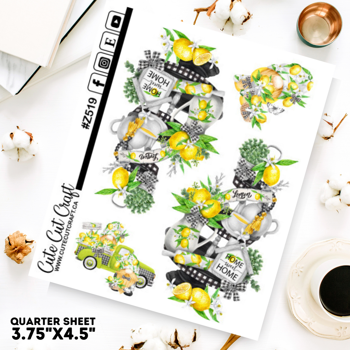 Lemon Tiered Tray Gnomes