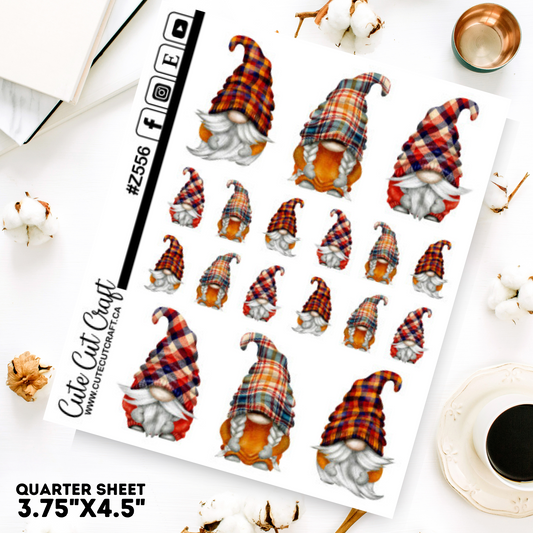Fall Plaid Gnomes || Deco Sheet 2000