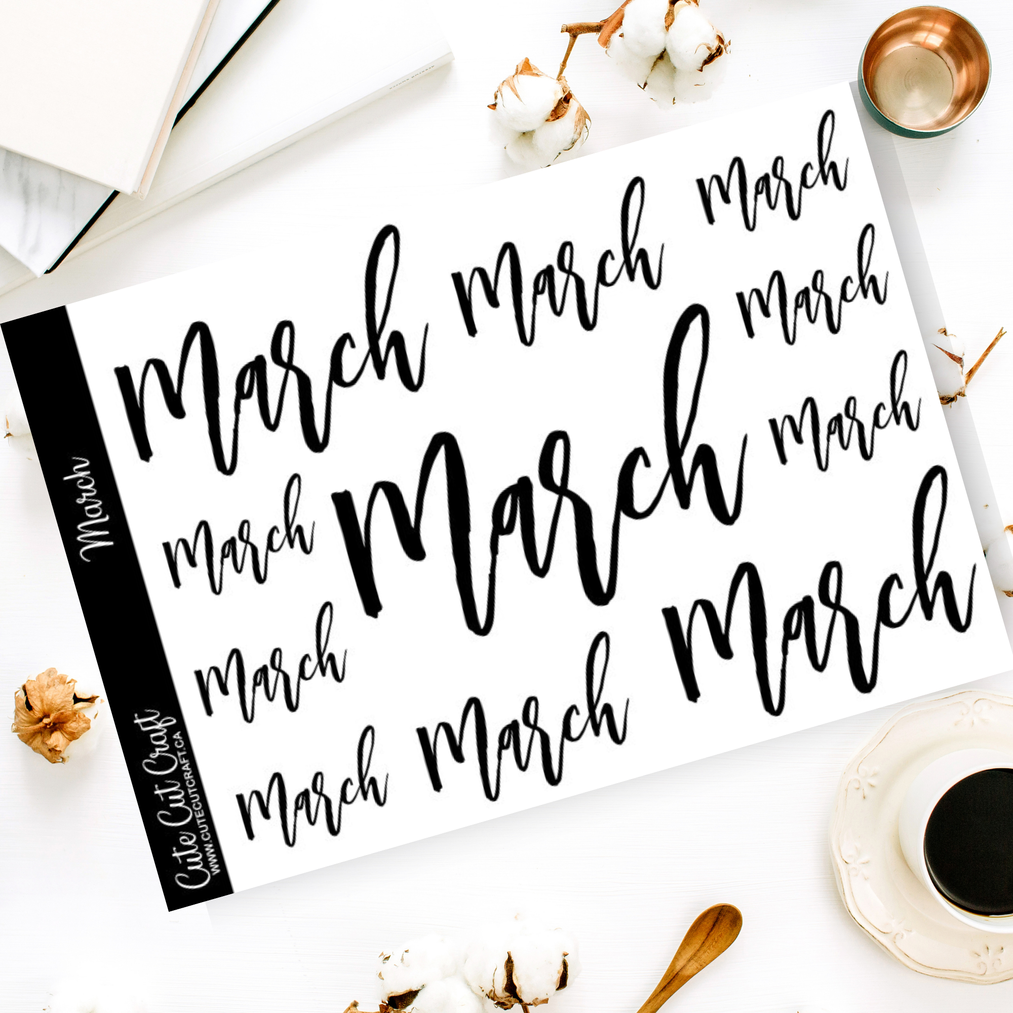 Script March Print March || Month Scripts – Cute Cut Craft