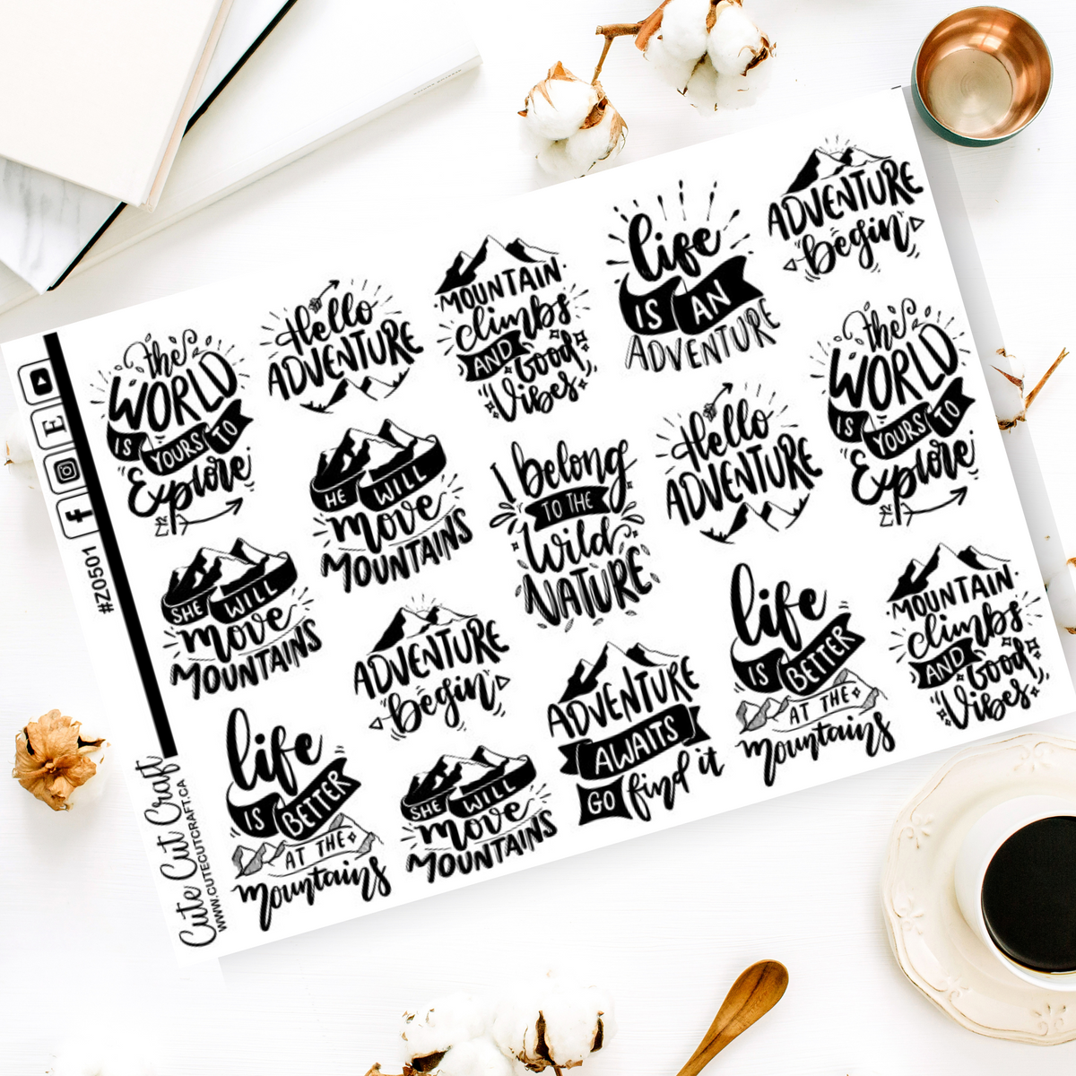 Adventure Quotes || Deco Sheet