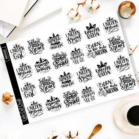 Unicorn Quotes || Deco Sheet