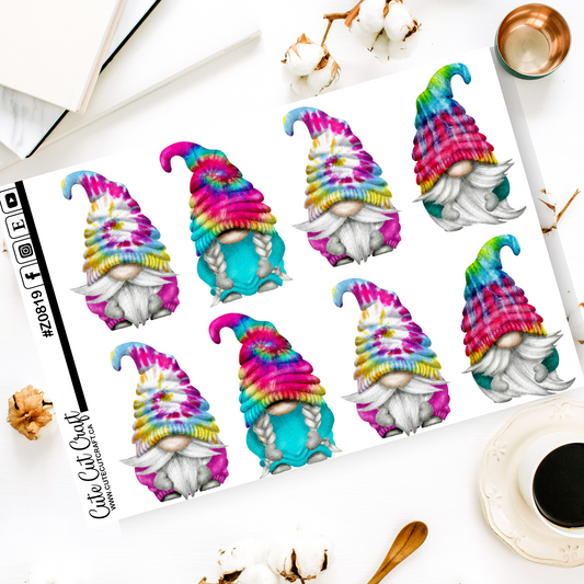 XL Bright Tie Dye Gnomes 2000