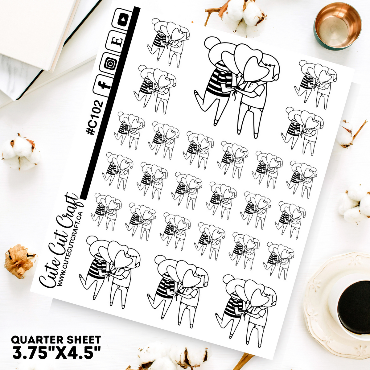 Valentine Kisses || Planner Paige