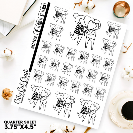 Valentine Kisses || Planner Paige 2000