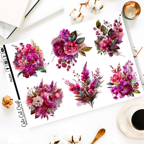 Purple Peonies || Decorative Sheet