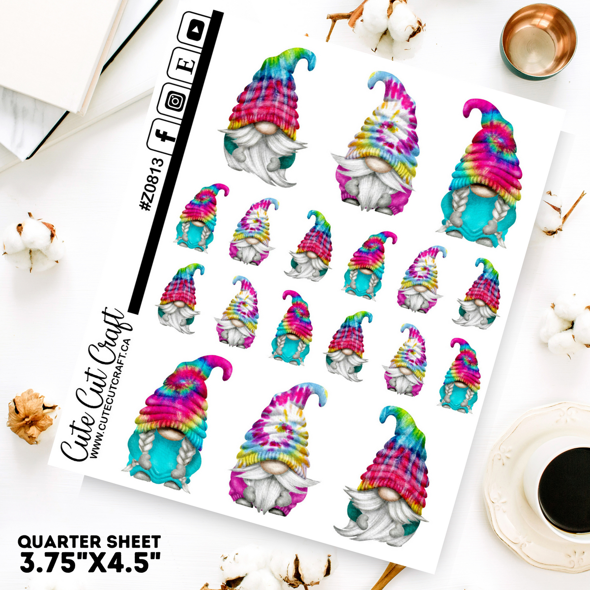 Bright Tie Dye Gnomes