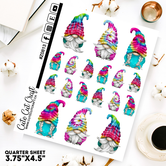 Bright Tie Dye Gnomes 2000