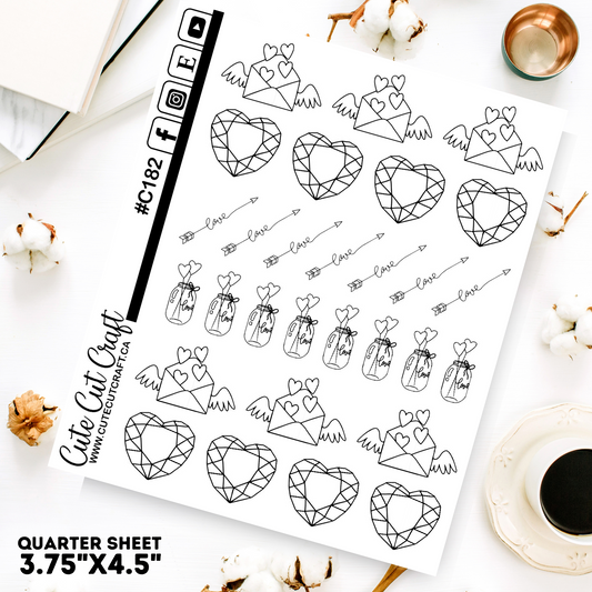 Valentine Doodles || Planner Paige 2000