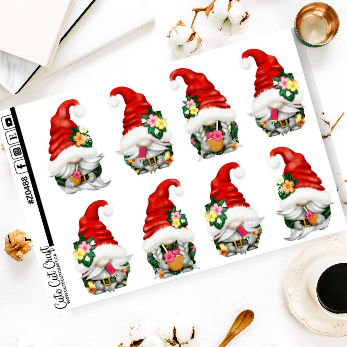 XL Summer Santa Gnomes