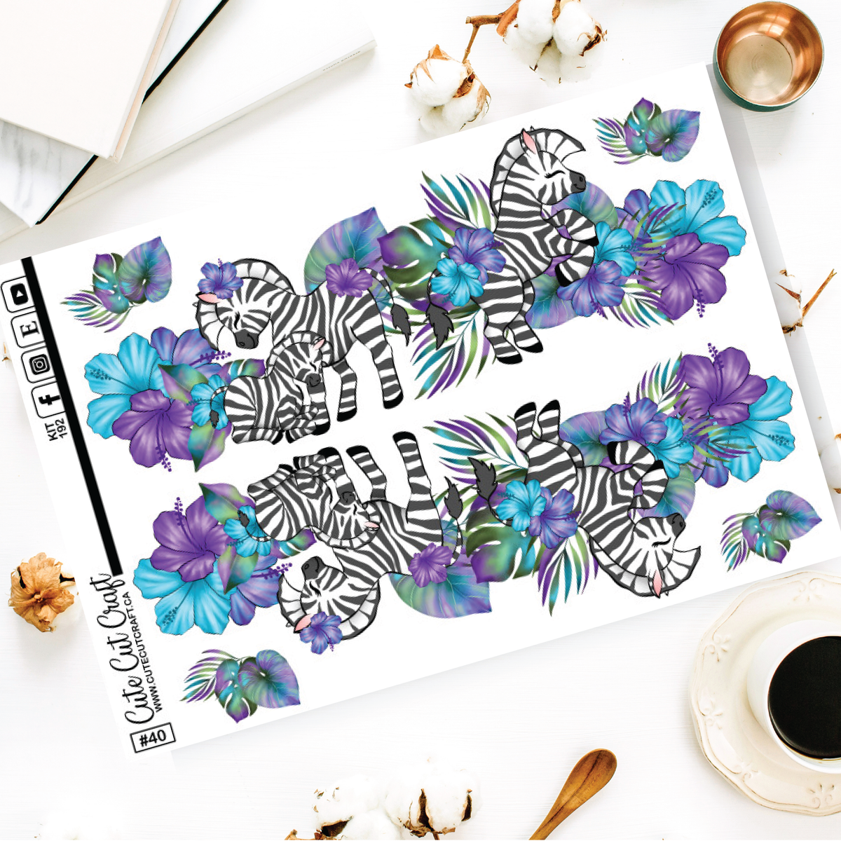 Zebra #192 || XL Deco Sheet