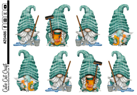 XL Cleaning Gnomes || Deco Sheet