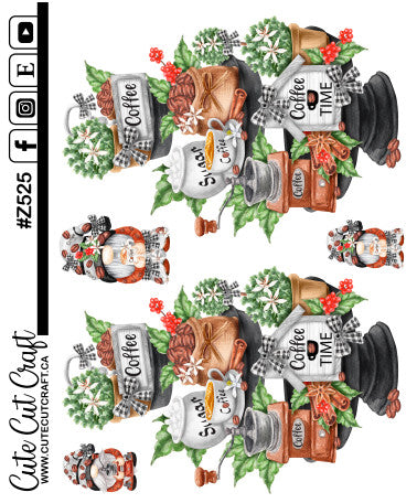 Coffee Tiered Tray Gnomes