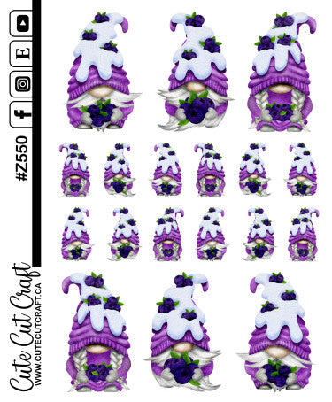 Blueberry Gnomes || Deco Sheet