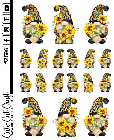 Sunflower Leopard Gnomes