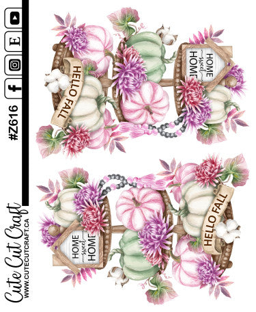 Pink Pumpkin Tiered Tray Gnomes