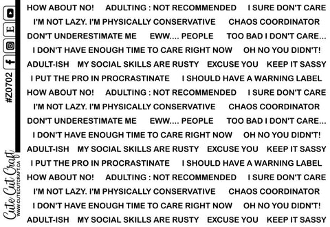 Sassy Line Quotes || Deco Sheet